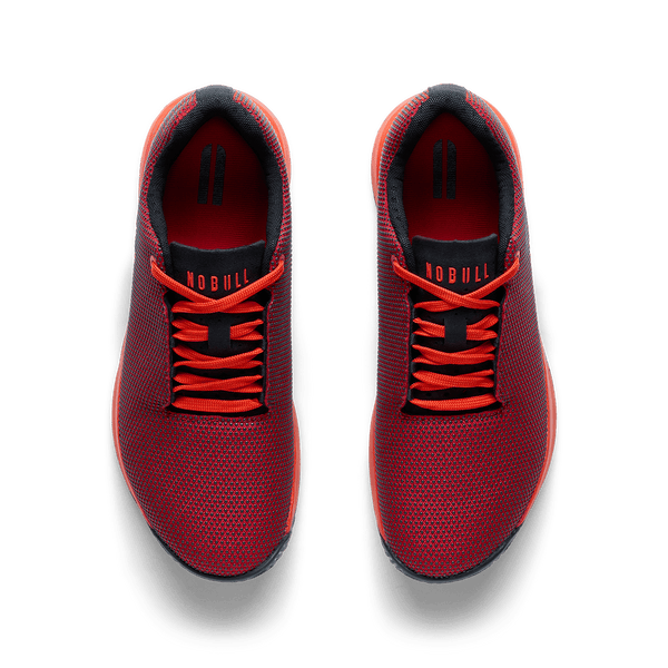 Equestrian Red Outwork Edge Shoe Overhead Angle.