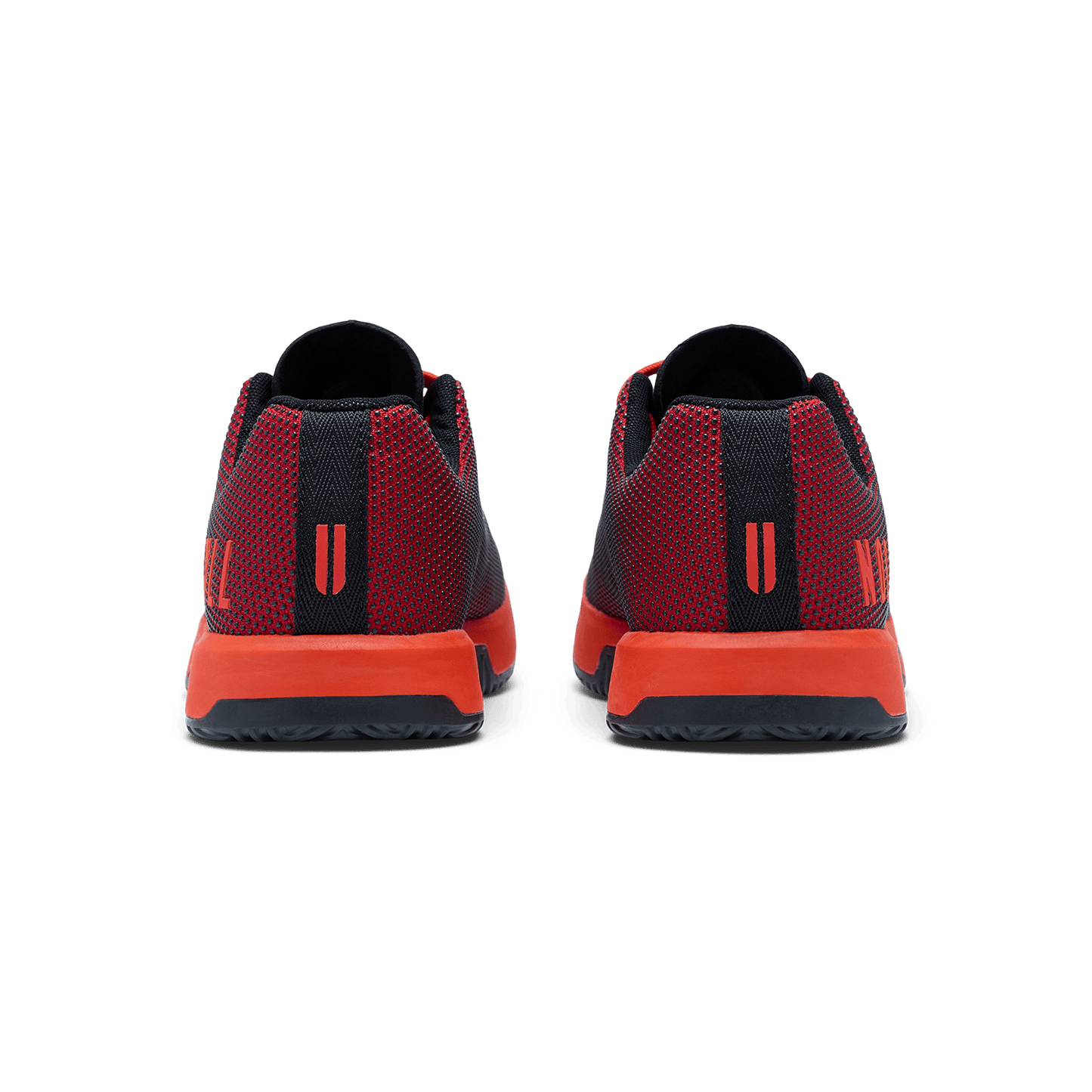 Equestrian Red Outwork Edge Shoe Back Angle.