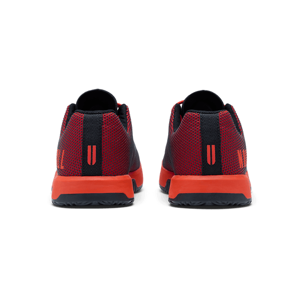 Equestrian Red Outwork Edge Shoe Back Angle.
