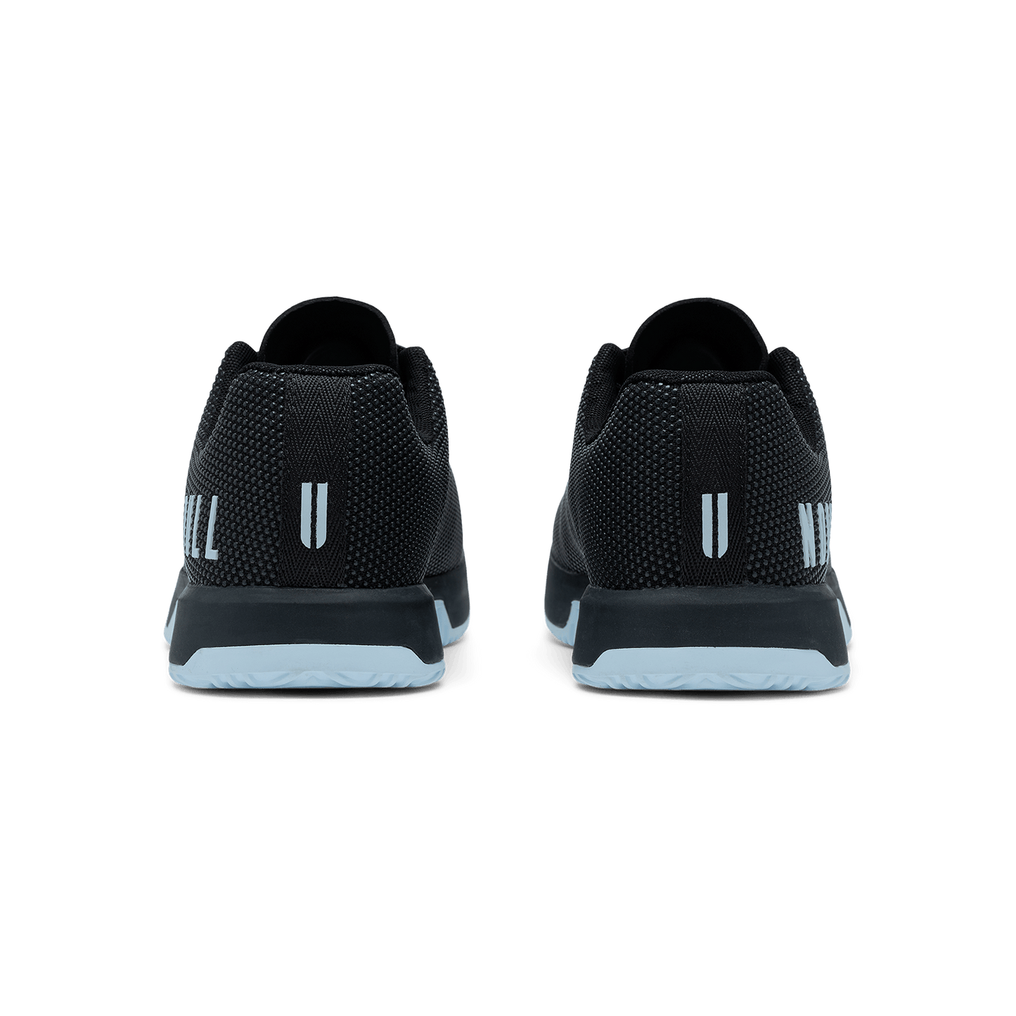 Jet Black Ice Water Outwork Edge Shoe Back Angle.