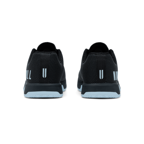 Jet Black Ice Water Outwork Edge Shoe Back Angle.