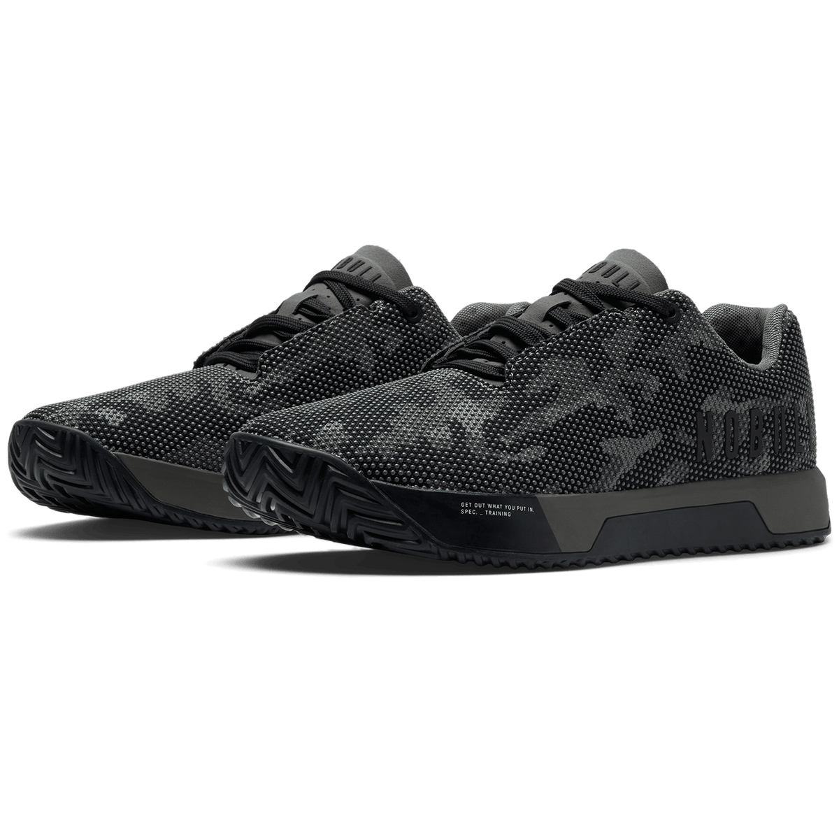 Gray Jungle Camo Outwork Edge Shoe Front Side Angle.