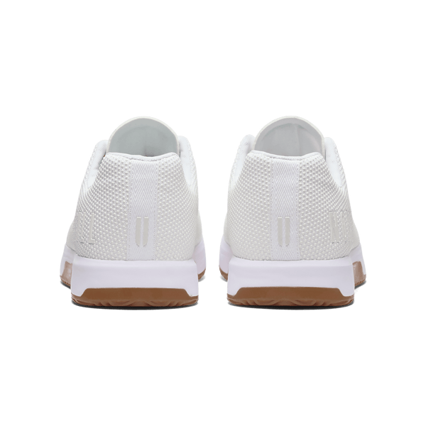 White Gum Outwork Edge Shoe Back Angle.