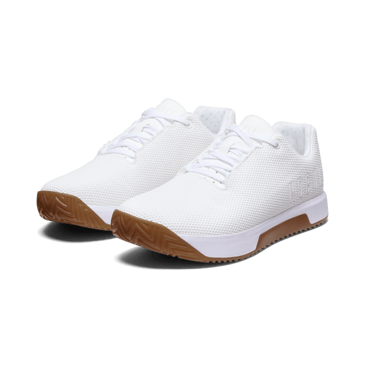 White Gum Outwork Edge Shoe Front Side Angle.