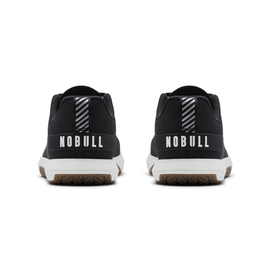 Jet Black Classic White Gum Outwork Flex Shoe Back Angle.