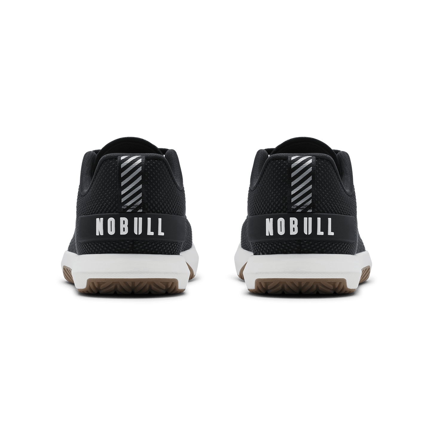 Jet Black Classic White Gum Outwork Flex Shoe Back Angle.