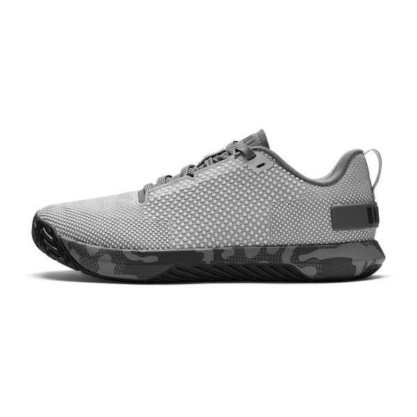 Gray Jungle Camo Outwork Flex Shoe Side Angle.