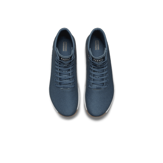 Denim Outwork High-Top Shoes Above Angle.