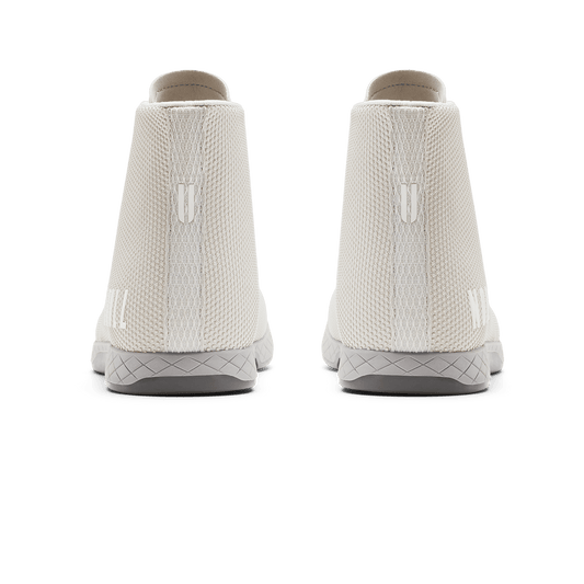 Light Grey Outwork High-Top Shoe Back Angle.