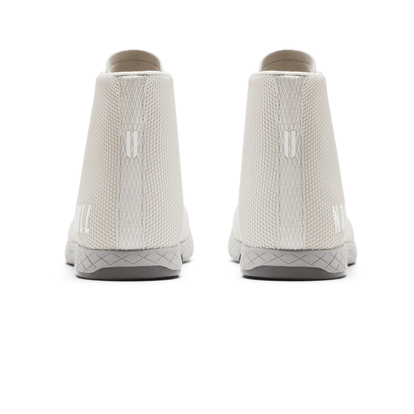 Light Grey Outwork High-Top Shoe Back Angle.