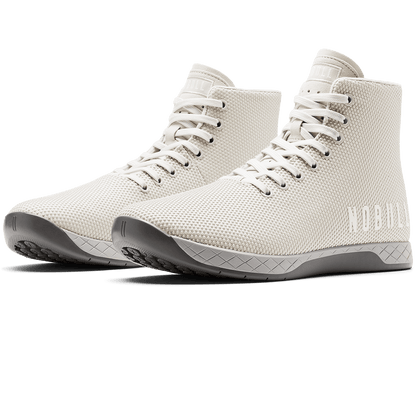 Light Grey Outwork High-Top Shoe Quarter Angle.