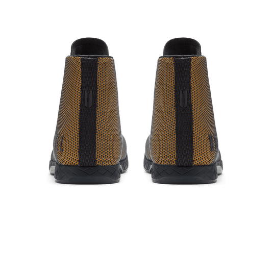 Dark Tan Jet Black Outwork High-Top Back Angle.