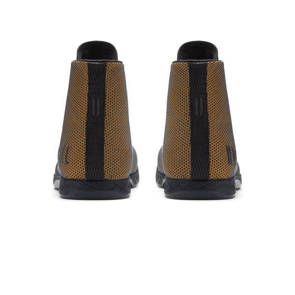 Dark Tan Jet Black Outwork High-Top Back Angle.