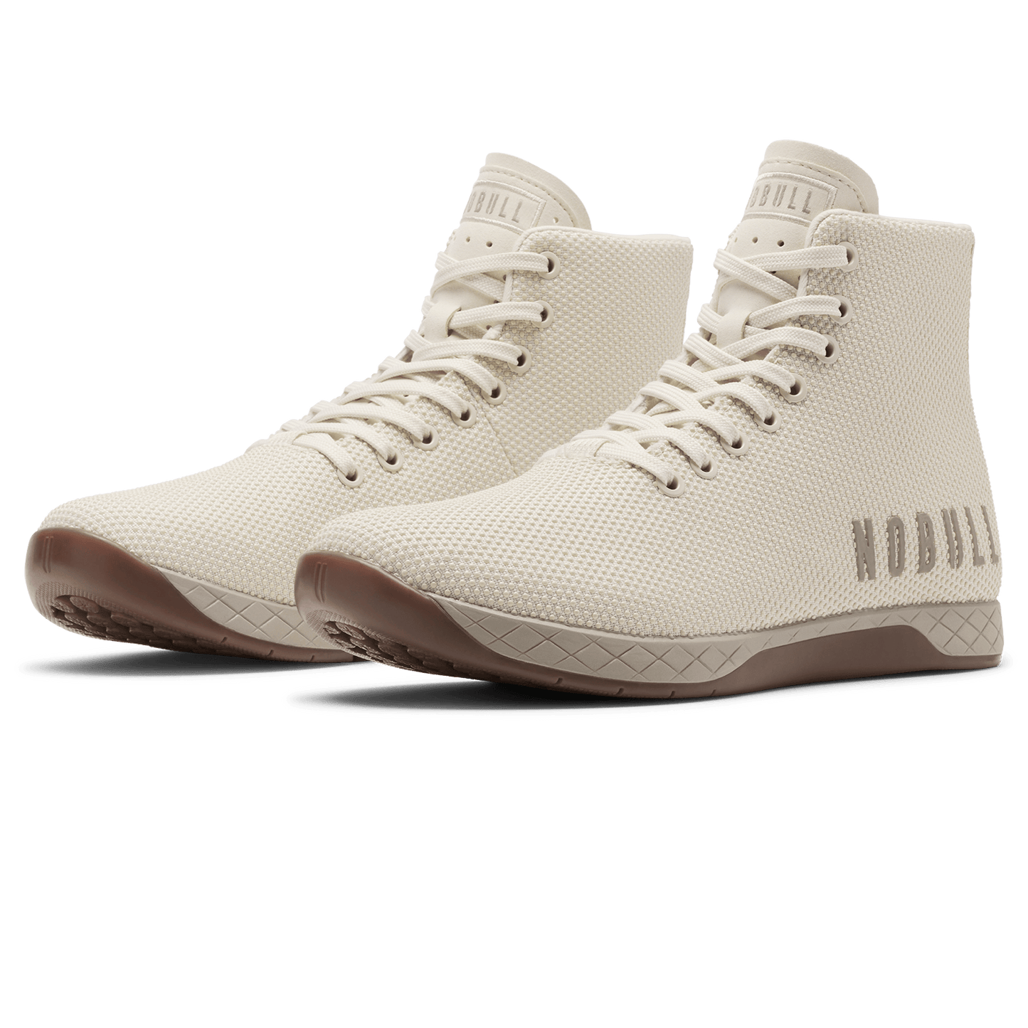 Feather Gum Outwork High-Top Shoe Quarter Angle.
