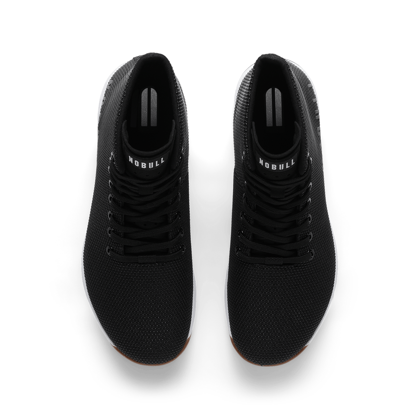 Black White Gum Outwork High-Top Shoe Overhead Angle.