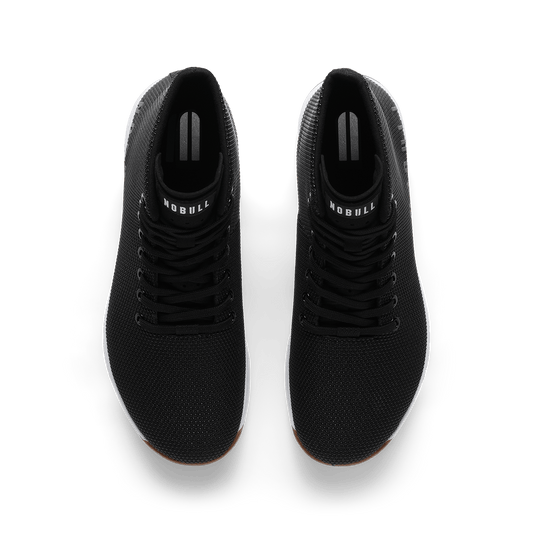 Black White Gum Outwork High-Top Shoe Overhead Angle.