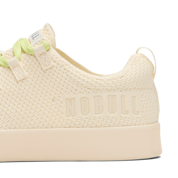 Mineral White Acid Yellow Recs Knit Shoes Detail Shot Angle.