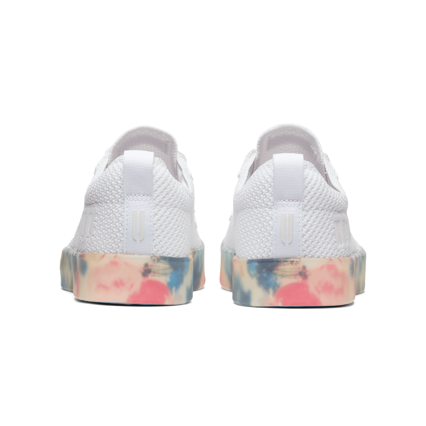 White Take Your Flowers Recs Knit Shoe Back Angle