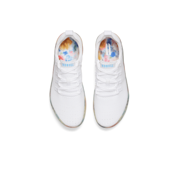 White Take Your Flowers Recs Knit Shoe Above Angle