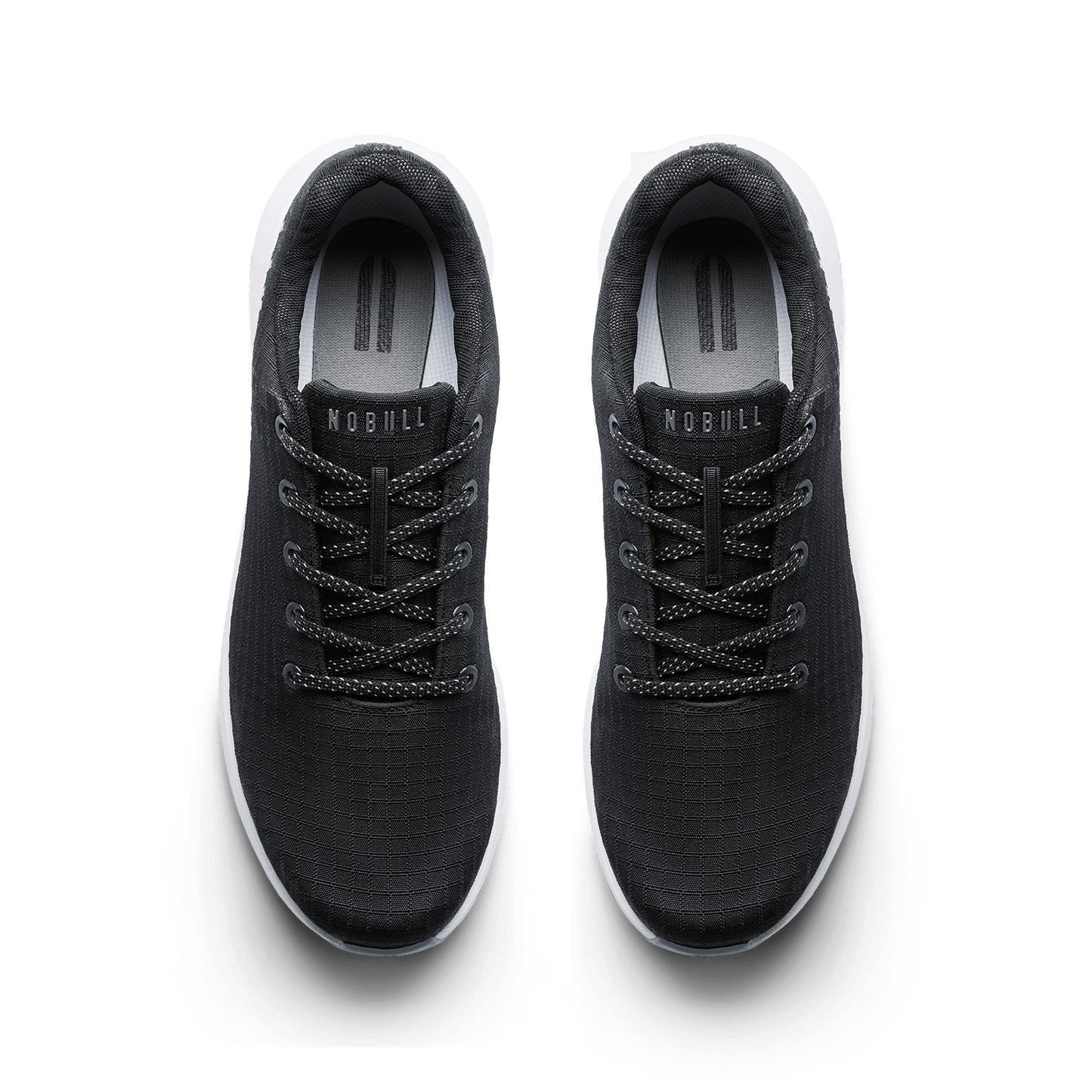 Jet Black Ripstop Golf Shoes Overhead Angle.