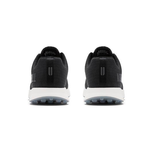 Jet Black Ripstop Golf Shoes Back Angle.