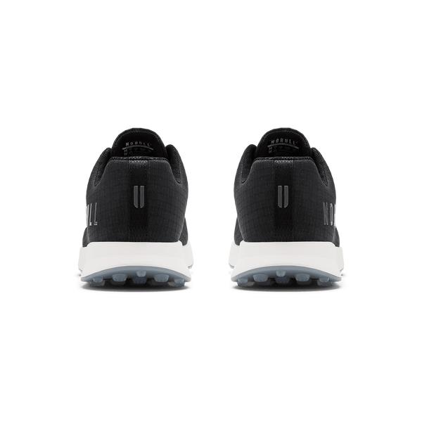 Jet Black Ripstop Golf Shoes Back Angle.