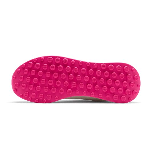 Classic White Pink Glo Golf Ripstop Shoe Bottom Angle.