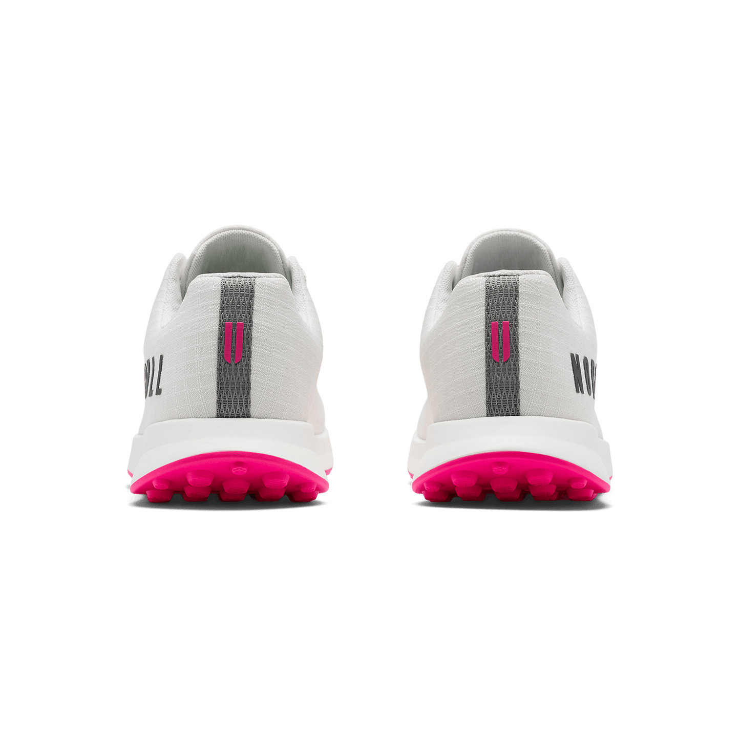 Classic White Pink Glo Golf Ripstop Shoe Back Angle.