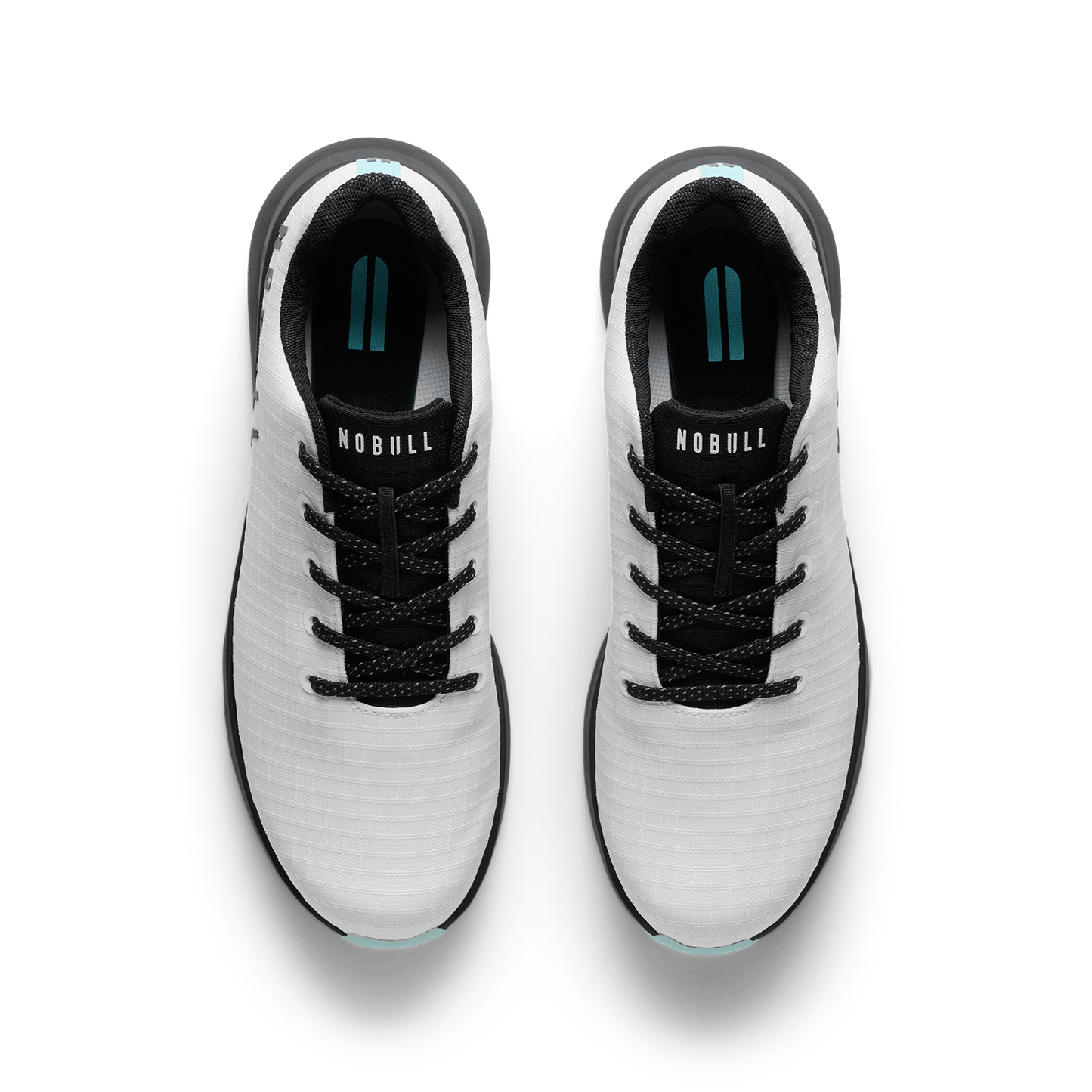 Classic White Turquoise Ripstop Golf Shoe Overhead Angle.