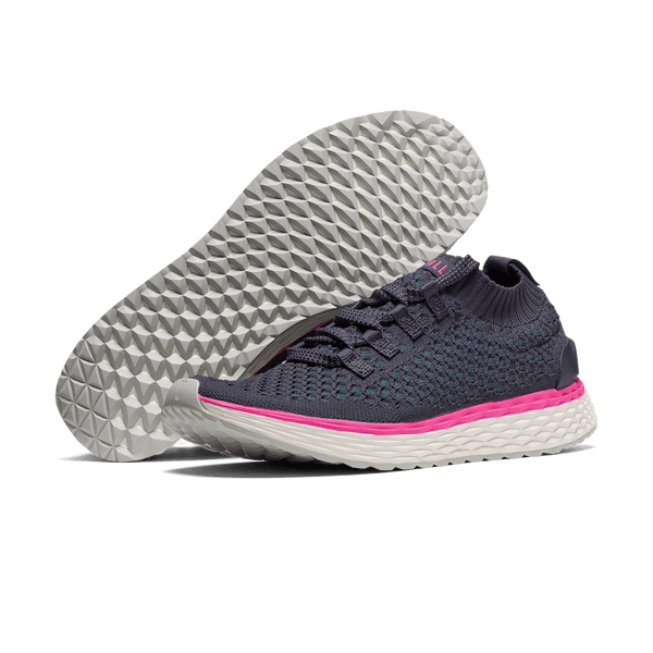 Night Navy Fuchsia Allday Knit Shoes Angled.