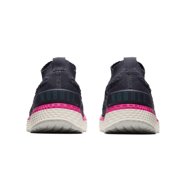 Night Navy Fuchsia Allday Knit Shoes Back Angle.