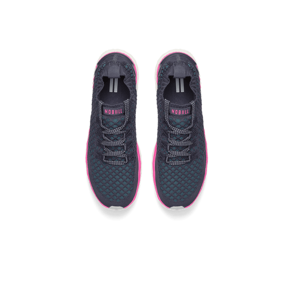 Night Navy Fuchsia Allday Knit Shoes Above Angle.