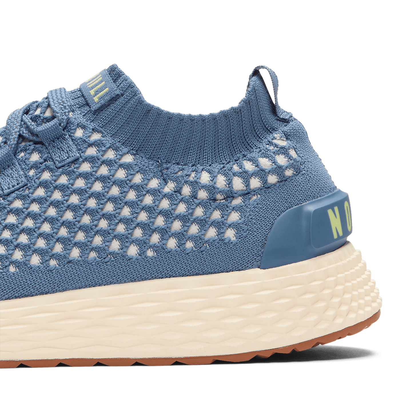 Mineral Blue Allday Knit Shoes Detail Shot Angle.