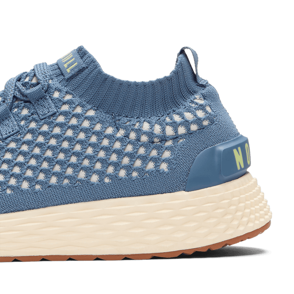 Mineral Blue Allday Knit Shoes Detail Shot Angle.