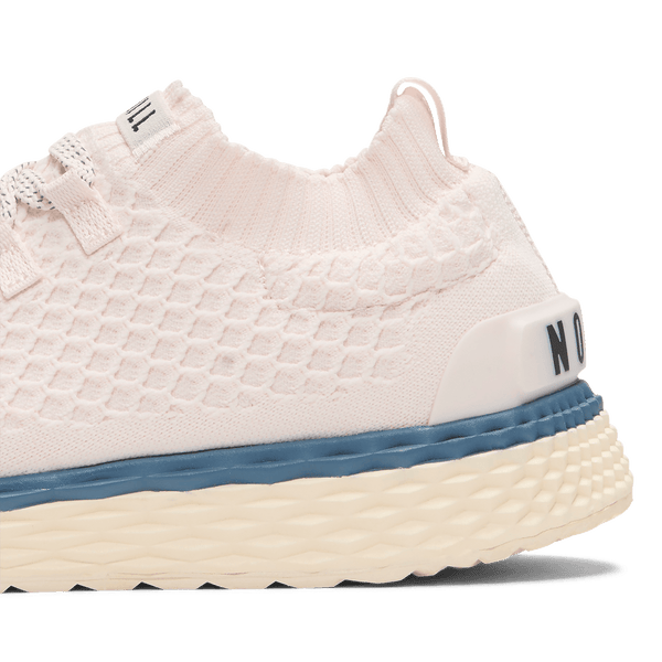 Pearl White Allday Knit Shoes Detail Shot Angle.