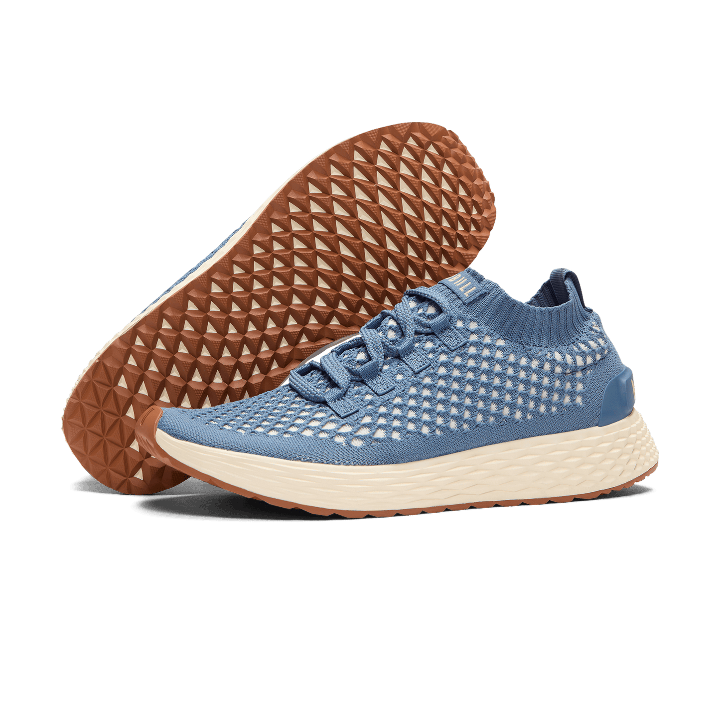 Mineral Blue Allday Knit Shoes Angled.
