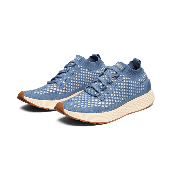 Mineral Blue Allday Knit Shoes Front Side Angle.