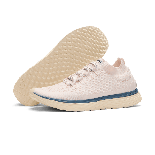 Pearl White Allday Knit Shoes Angled.