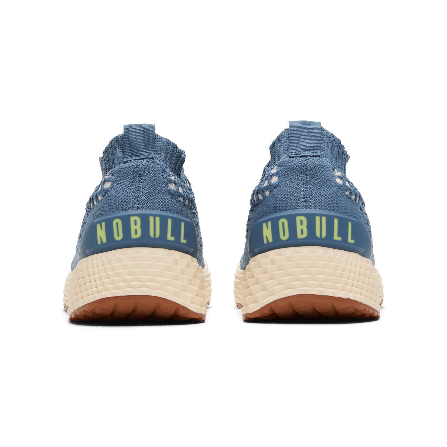 Mineral Blue Allday Knit Shoes Back Angle.