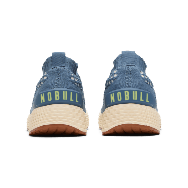 Mineral Blue Allday Knit Shoes Back Angle.