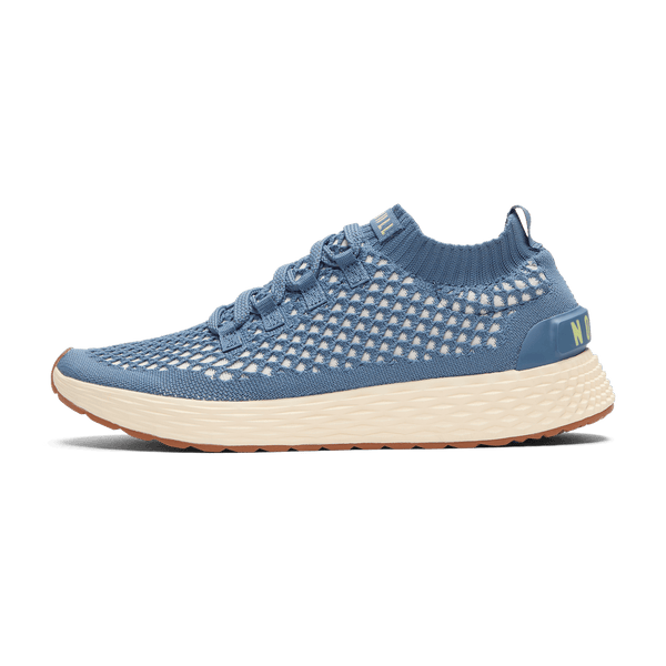 Mineral Blue Allday Knit Shoes Side Angle.