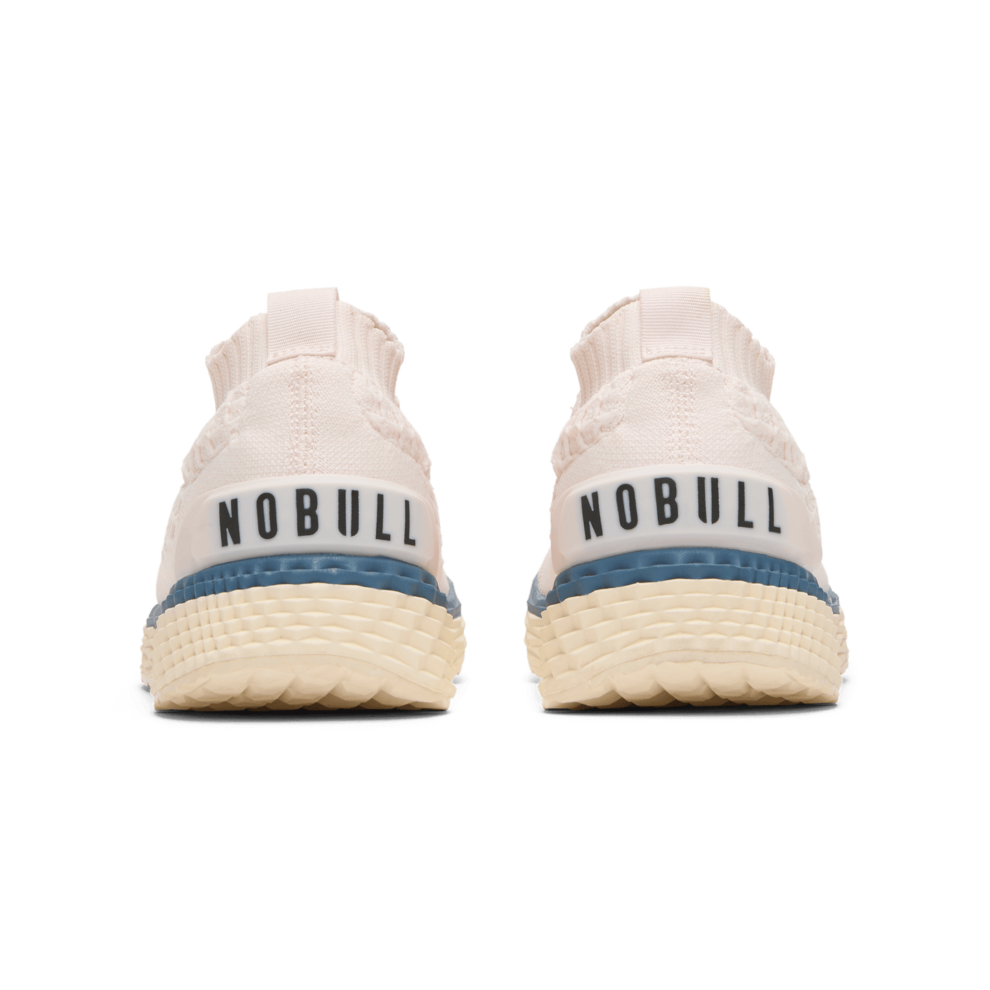 Pearl White Allday Knit Shoes Back Angle.