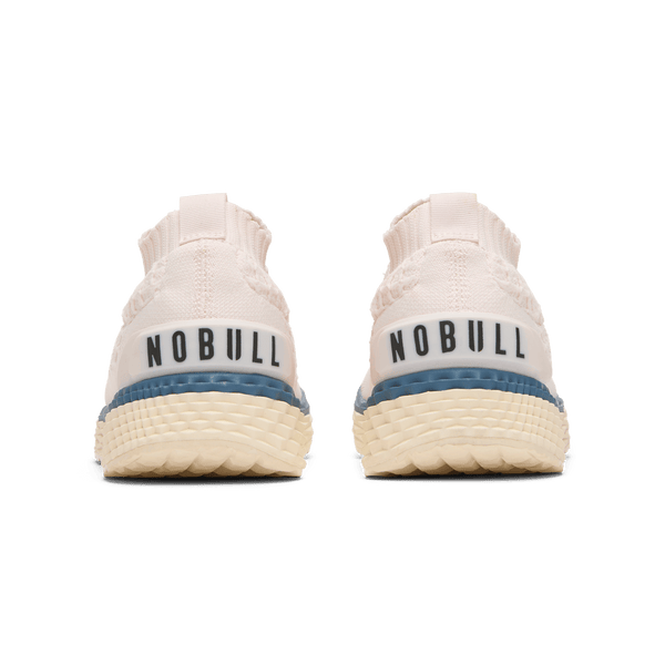 Pearl White Allday Knit Shoes Back Angle.