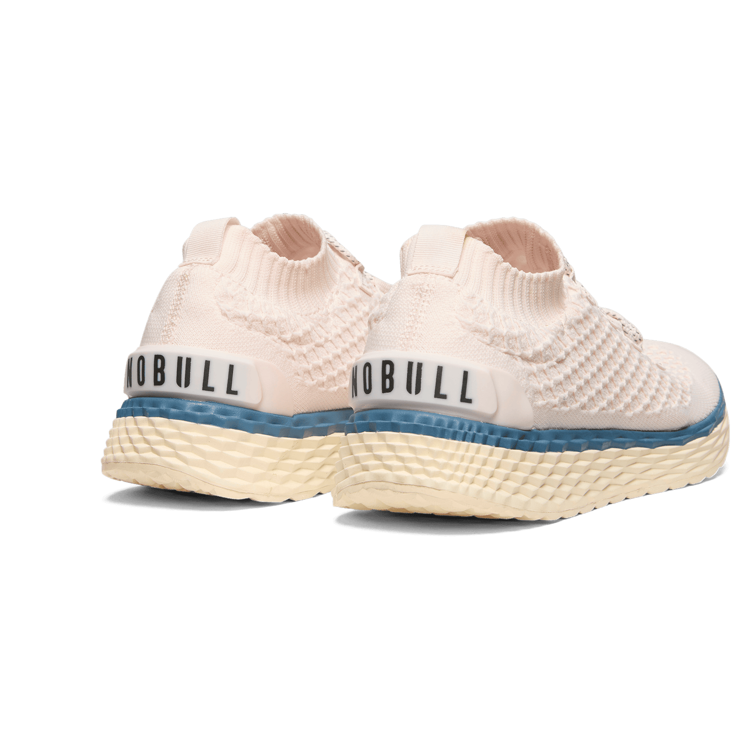 Pearl White Allday Knit Shoes Back Side Angle.