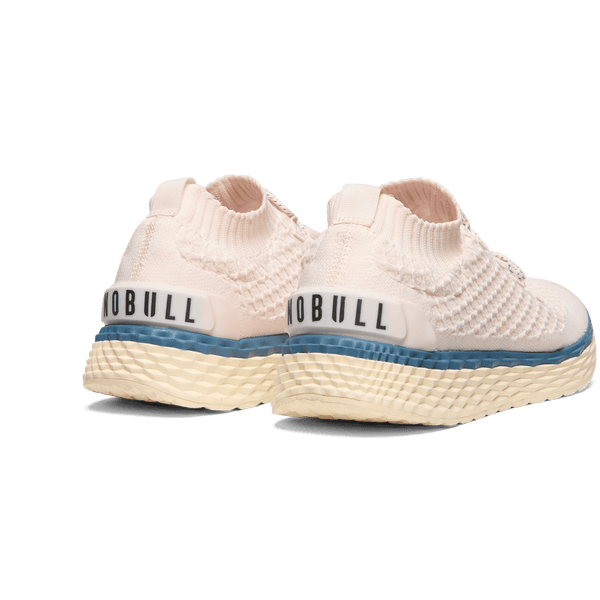 Pearl White Allday Knit Shoes Back Side Angle.