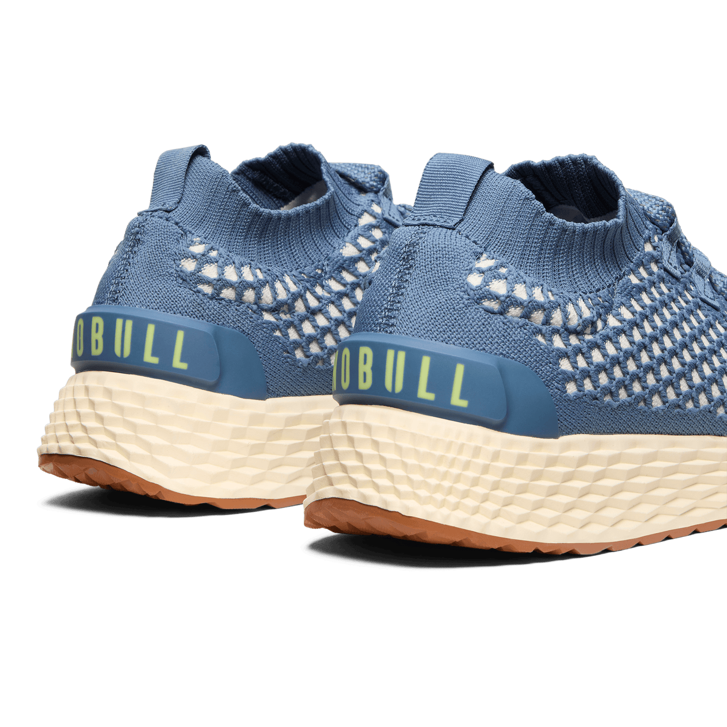 Mineral Blue Allday Knit Shoes Back Side Angle.