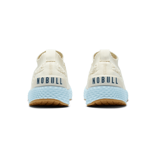 Mineral White Ice Water Allday Knit Shoe Back Angle.