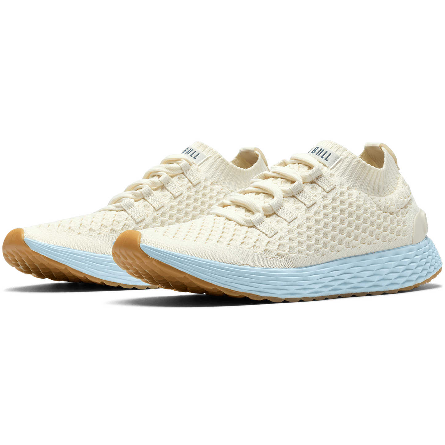 Mineral White Ice Water Allday Knit Shoe Front Side Angle.