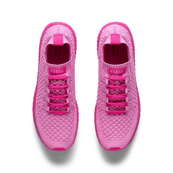 Signal Pink Allday Knit Shoe Overhead Angle.