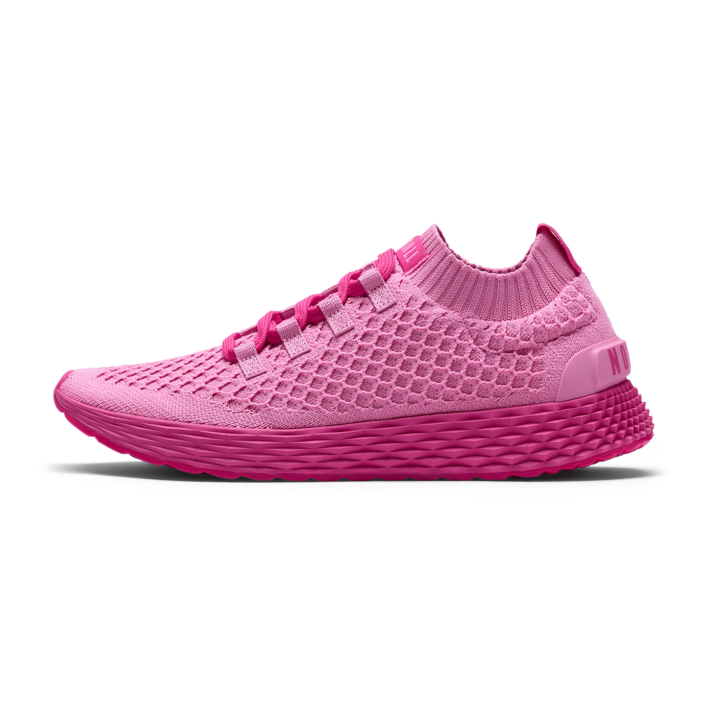 Signal Pink Allday Knit Shoe Side Angle.